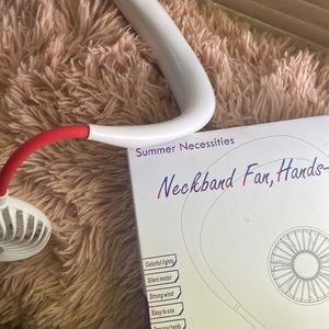 Neck fan for indoor exercising/colored lights/ strong fan/ hands free/adjustable